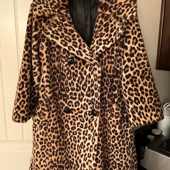 SOMALI SPORTOWNE FAUX FUR VINTAGE LEOPARD COAT - Picture 4 of 13